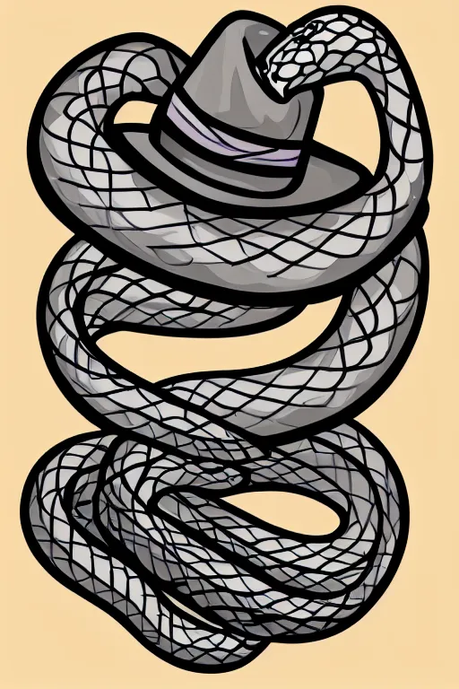 Image similar to A portrait of a snake that is a cowboy, sticker, colorful, illustration, highly detailed, smooth and clean vector curves, no jagged lines, vector art, smooth