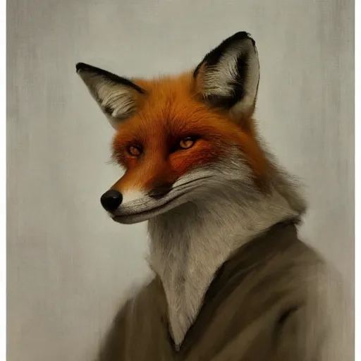 Image similar to fox foxman wearing a doctor outfit holding glowing test tubes by ruan jia, portrait