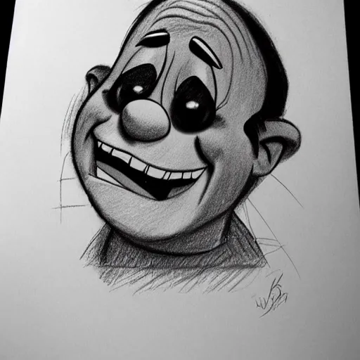 Image similar to milt kahl pencil sketch of danny devito