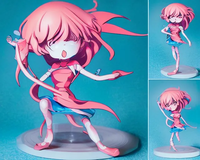 Prompt: James Jean isolated magical girl vinyl figure, figure photography, smooth sharp focus, tropical undertones, anime stylized, dynamic pose, high detail, outdoors lighting - H 640