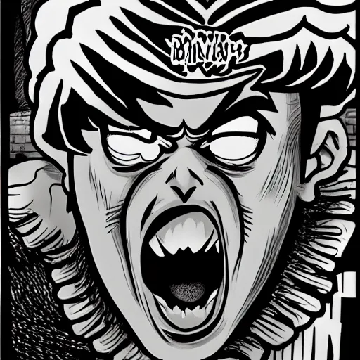 Image similar to Bowser portrait in the style of Junji Ito. Manga. Black & White. Gothic. Horror. Exquisitely detailed. 4K.