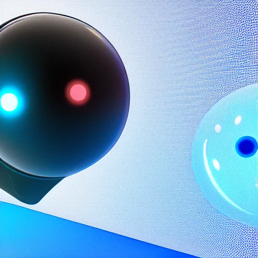 Prompt: a computer screen with a blue ball on it, a computer rendering by senior environment artist, trending on polycount, cubo - futurism, sketchfab, unreal engine 5, unreal engine