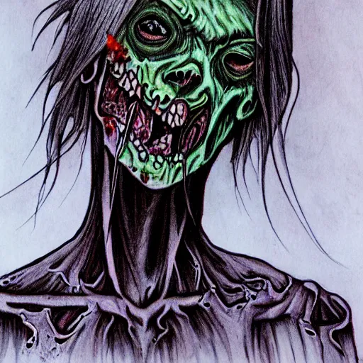 Prompt: detailed zombie by binx