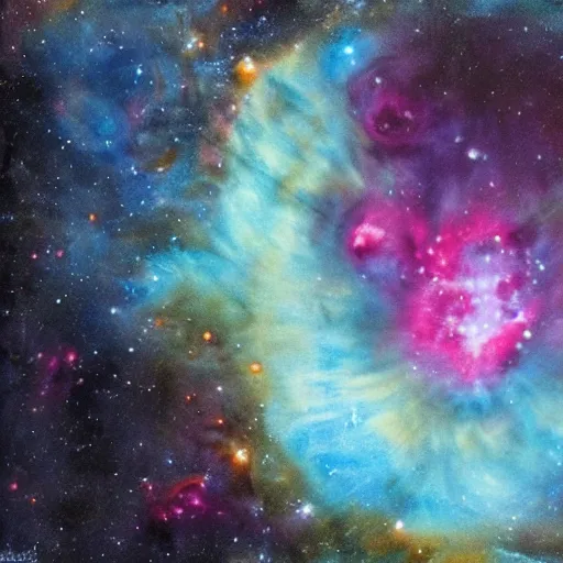 Prompt: an ultra detailed painting of a nebula that looks like an eye