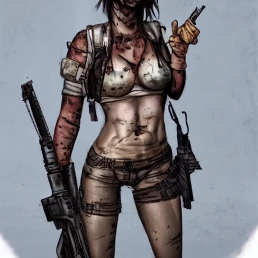 Prompt: post apoc woman, pretty