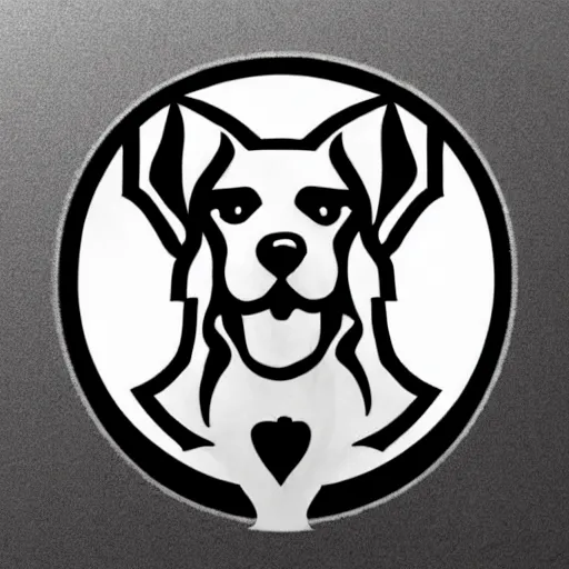 Image similar to tattoo design, stencil, tattoo stencil, traditional, a world famous tattoo of a geometric dog