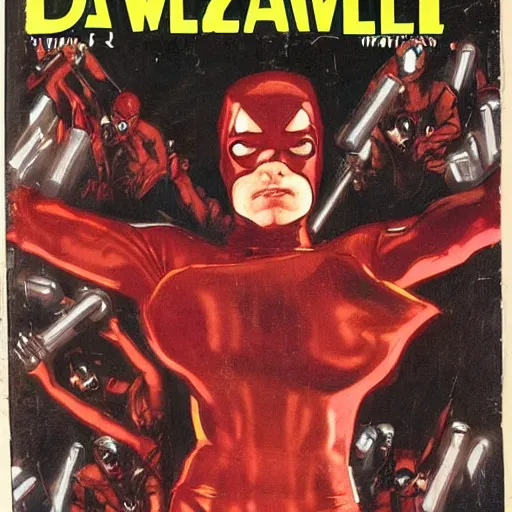 Prompt: clear and very detailed 3 quarter portrait, sad faces on a daredevil comic book cover by john singer sargent