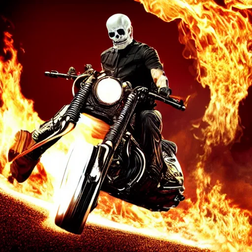 Image similar to Norman reedus as the ghost rider 4k detail