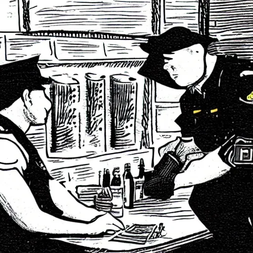 Image similar to police interrogating jar of pickles