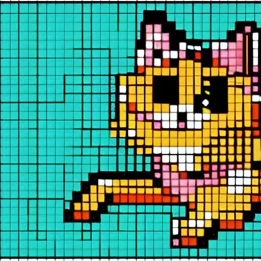 Image similar to cat, pixel art