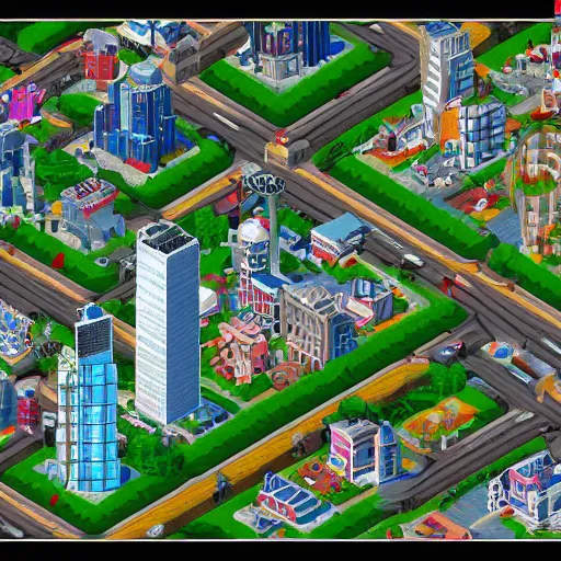 Prompt: sim city where's waldo?