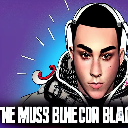 Image similar to the music artist blackbear as a character in apex legends