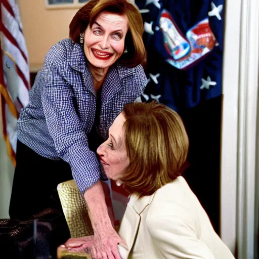 Image similar to the dude abides with nanci pelosi