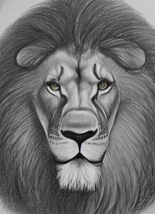 Image similar to Portrait drawing of Lion gentleman at a art gallery