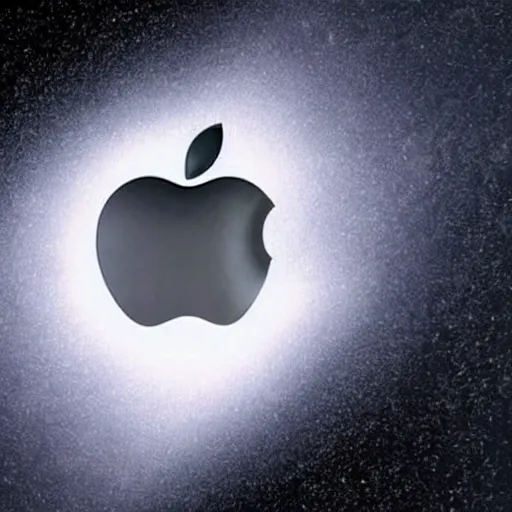 Image similar to apple falls into black hole becoming warped and stretched