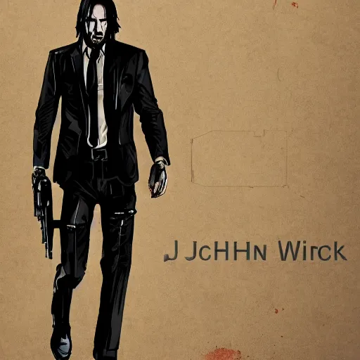 Prompt: John Wick Terminator Robot style