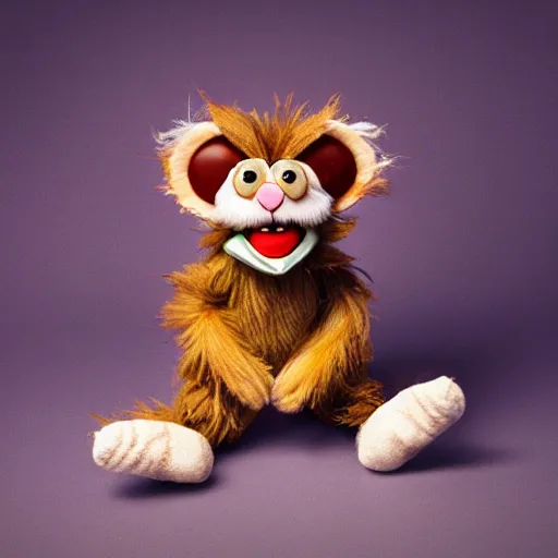 Prompt: cute gizmo mogwai as a muppet, product photography, commercial lighting, hdr