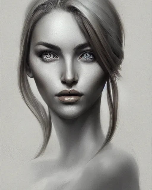 Image similar to a beautiful hyperrealistic female portrait and body in pencil from a photo, by Peter Mohrbacher, technical drawing, blueprint diagram, trending on artstation
