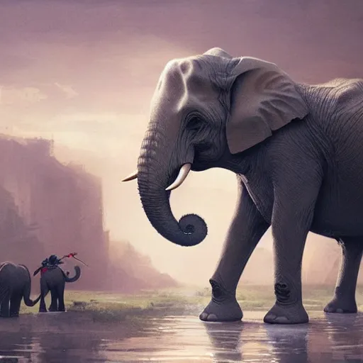 Prompt: 🤖🐘elephant, Greg rutkowski, Trending artstation, cinematográfica, digital Art