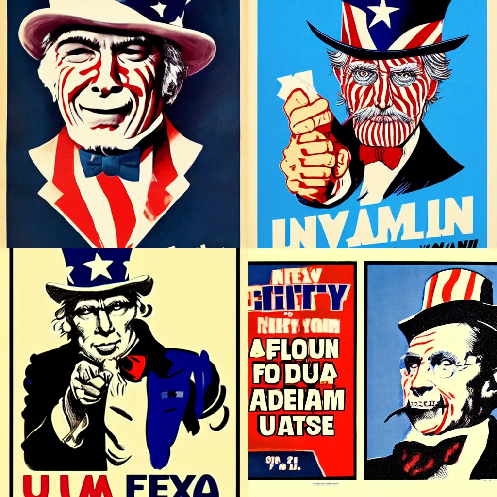 Prompt: Felix Argyle as Uncle Sam poster