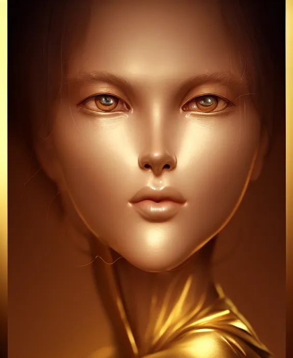 Prompt: cute anthropomorphic gold by charlie bowater and anna dittmann and artgerm and clemens ascher, portrait, intricate, elegant, product shot, macro, symmetrical face, highly detailed, dramatic lighting, sharp focus, octane render, trending on artstation, artstationhd, artstationhq, unreal engine, 4 k, 8 k