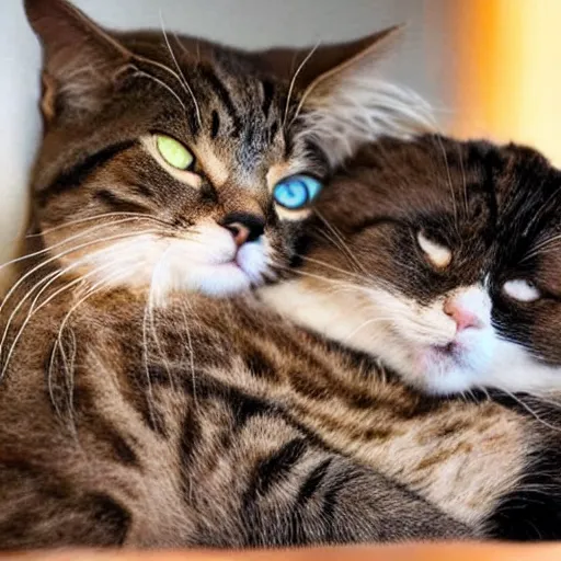 Image similar to two cats cuddling each other