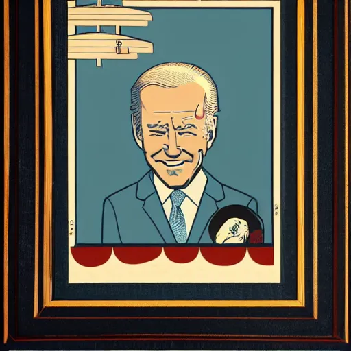 Image similar to Joe Biden, ukiyo-e