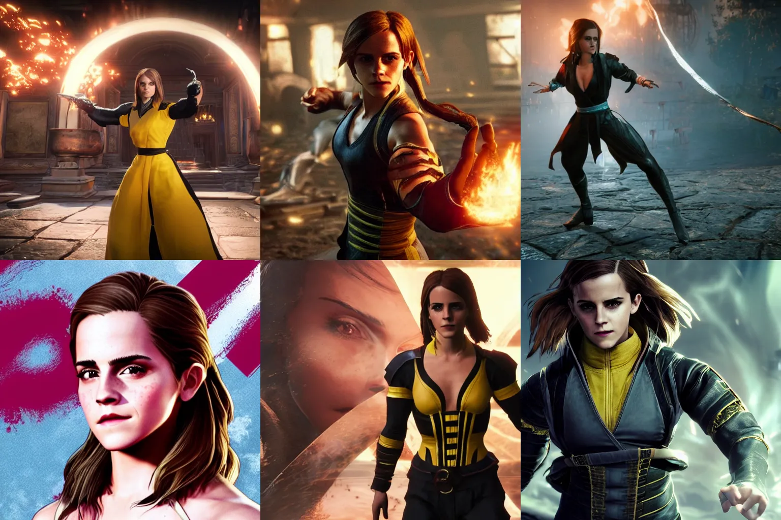 Prompt: emma watson in mortal kombat 1 1