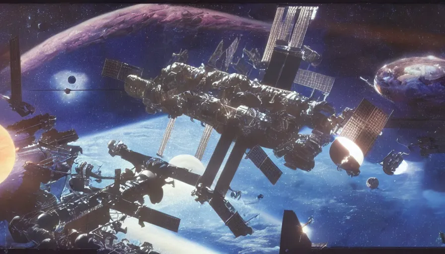 Prompt: Space station Babylon 5, detailed, cinematic lighting, concept art
