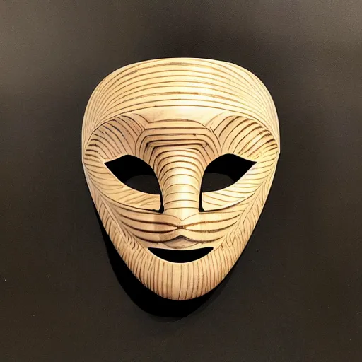 Image similar to spiral motif wooden mask