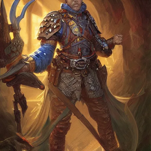 Image similar to Linus Tech Tips as a fantasy D&D character, portrait art by Donato Giancola and James Gurney, digital art, trending on artstation