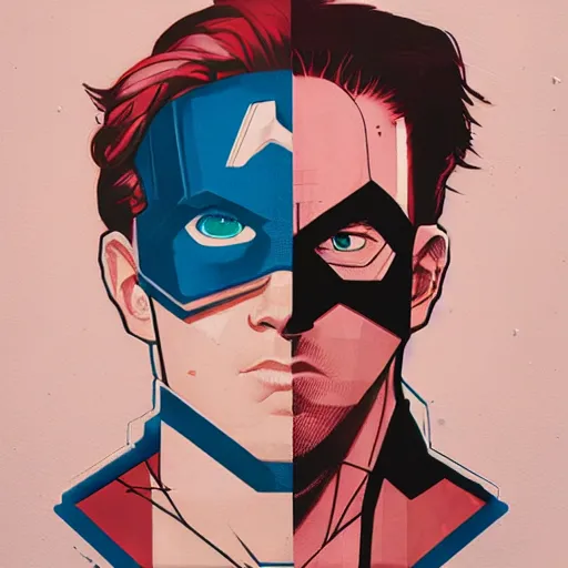 Image similar to Captain America profile picture by Sachin Teng, asymmetrical, Organic Painting , Matte Painting, geometric shapes, hard edges, graffiti, street art:2 by Sachin Teng:4