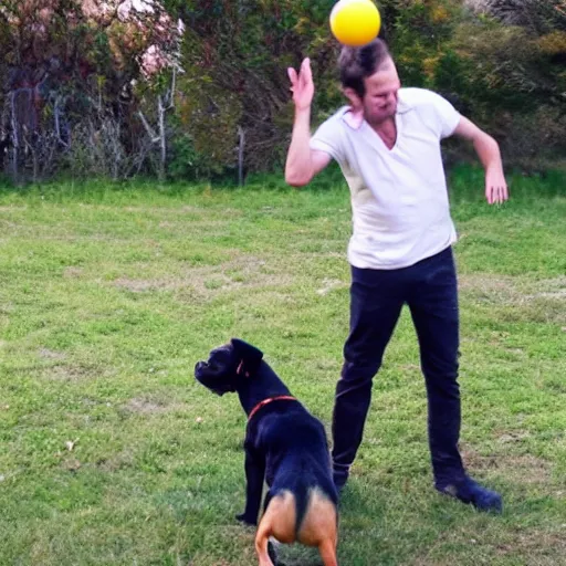 Prompt: dog juggling
