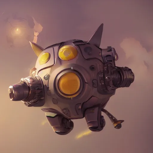 Image similar to 3D Fantasy Cute and adorable mecha piggy floating in space, bright stars, Smooth 3D Illustration, soft render, Servando Lupini, Daniil Kudriavtsev, handpaint texture, Blender, 3DCoat