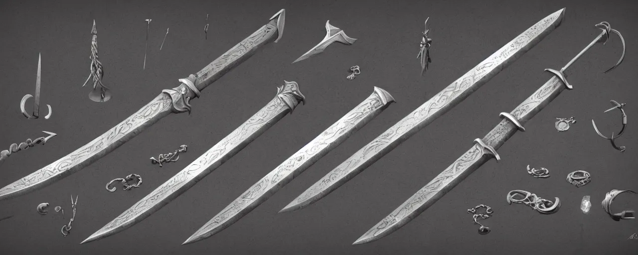 Image similar to basic steel sword, steel, sword, crystals, engravings, forged, blacksmith product design, jewelry, art by gerald brom, greg rutkowski and artgerm and james jean and zdzisław beksinski, 8 k, unreal engine, c 4 d