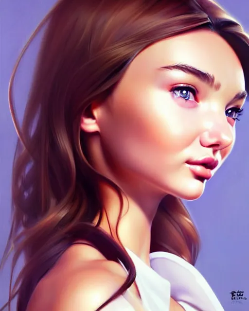 Image similar to portrait of Miranda Kerr as Anime girl cute-fine-face, full body! pretty face, realistic shaded Perfect face, fine details. Anime. realistic shaded lighting by Ilya Kuvshinov Giuseppe Dangelico Pino and Michael Garmash and Rob Rey