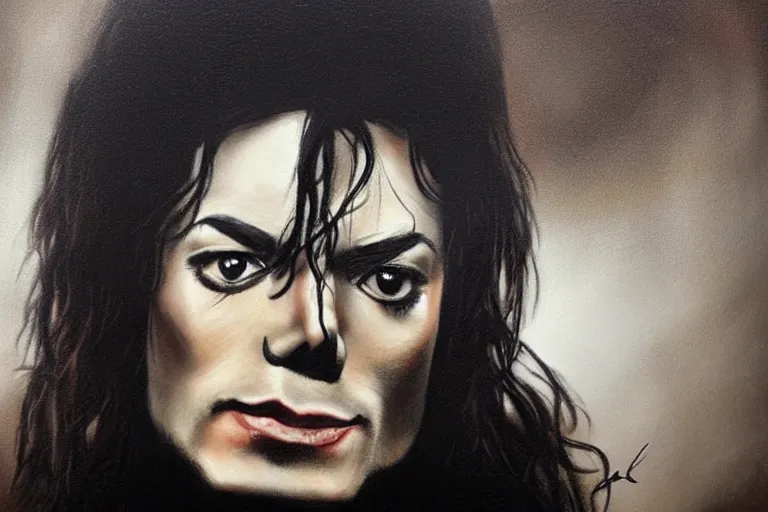 Image similar to michael jackson in the style of casey baugh,