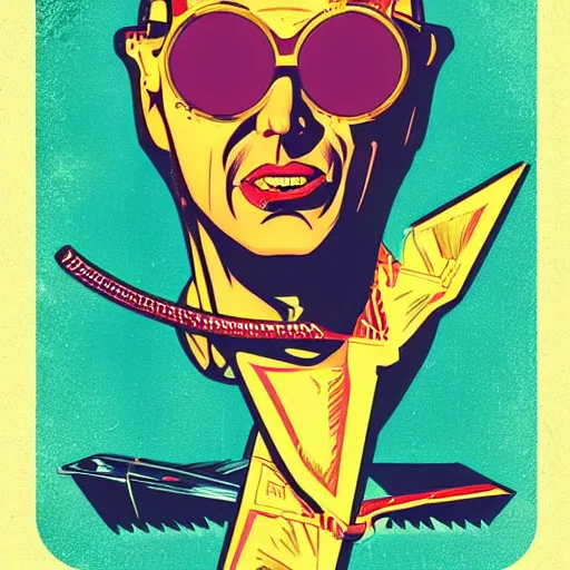 Image similar to retro futurist illustration art by butcher billy