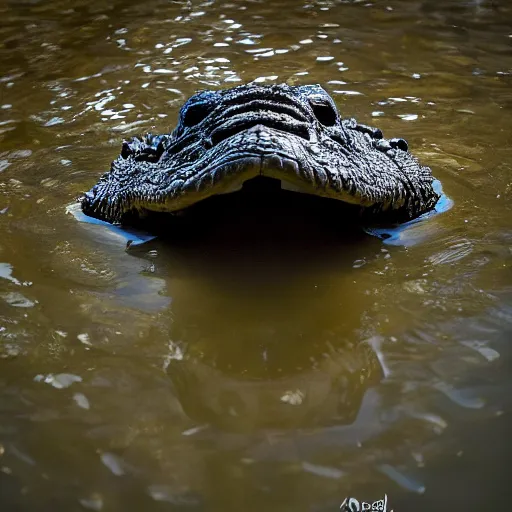 Image similar to a human - crocodile hybrid, wildlife photography