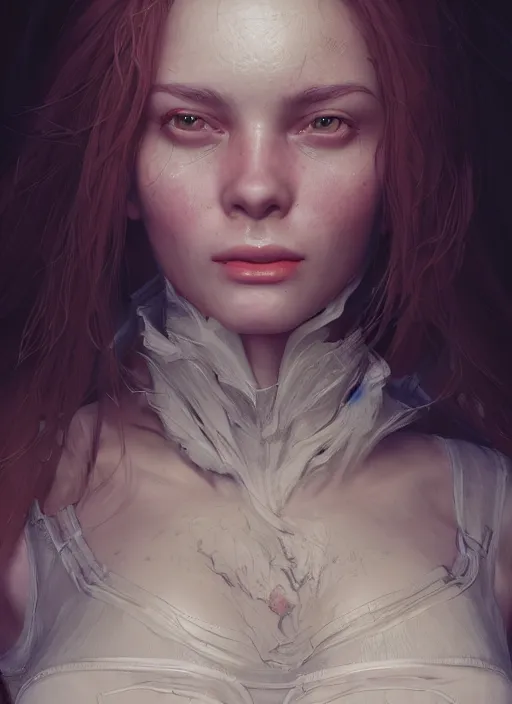 Image similar to belle, au naturel, hyper detailed, digital art, trending in artstation, cinematic lighting, studio quality, smooth render, fluorescent skin, unreal engine 5 rendered, octane rendered, art style by klimt and nixeu and ian sprigger and wlop and krenz cushart