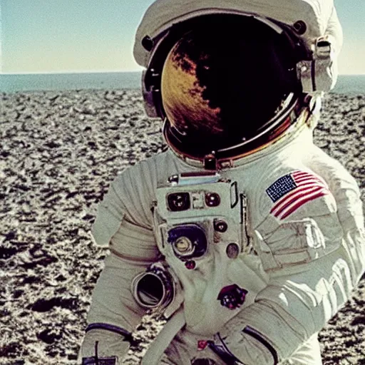 Prompt: a beautiful photo of an astronaut on the beach in the summer, 1 9 7 0, soft light, morning light, photorealistic, realistic, octane, 8 k, cinematic shot