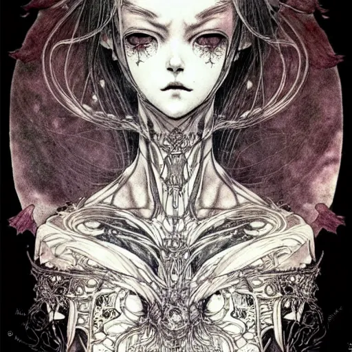 Image similar to prompt: Fragile looking vessel portrait tattooed face character soft light drawn by Vania Zouravliov and Takato Yamamoto, inspired by Fables, shiny knight armour, magical and alchemical weapons, soft light, white background, intricate detail, intricate ink painting detail, sharp high detail, manga and anime 2000