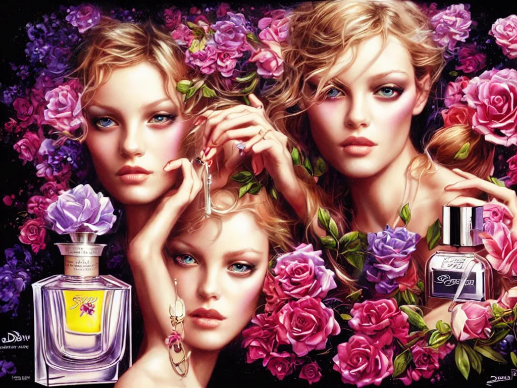 Prompt: fragrance advertising campaign painted by drew struzan, highly detailed