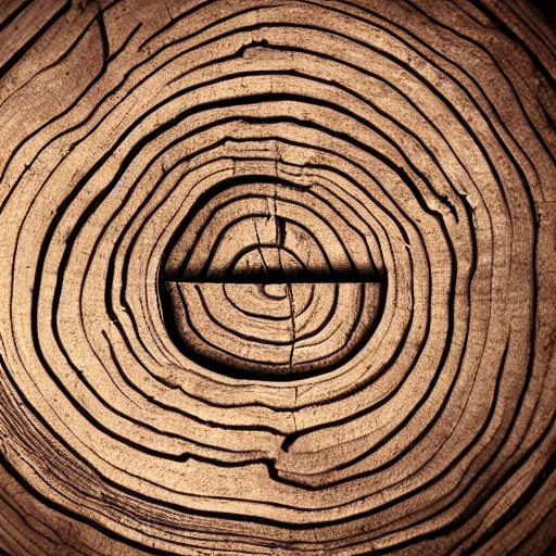 Image similar to simple logo of a circle, tree trunk cross section with age rings