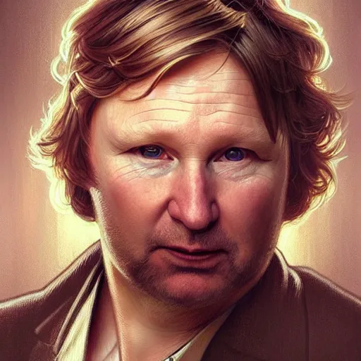 Prompt: beautiful portrait of Randy Carlyle as a hockey coach, fantasy, intricate, elegant, highly detailed, digital painting, artstation, concept art, smooth, sharp focus, luxury fashion illustration, art by artgerm and greg rutkowski and alphonse mucha, brightly lit cinematic soft lighting, photorealistic