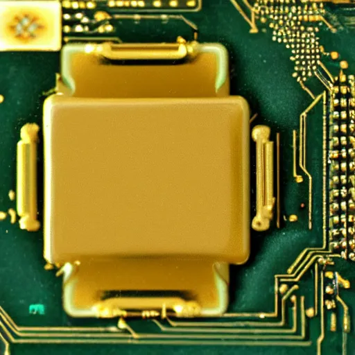Prompt: magic golden computer chip made by an artificer