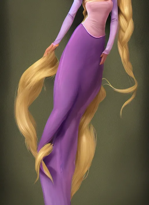 Image similar to rapunzel, digital art, trending on artstation