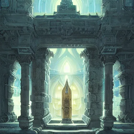 Prompt: carved futuristic door at the end of ancient ornate steps shows a large window to a city detailing the vast architectural scientific ancient and cultural acheivements of humankind, magical atmosphere, jorge jacinto, andreas rocha, damian kryzwonos, ede laszlo, christian reiske, trending on artsation, digital art, cinematic blue gold