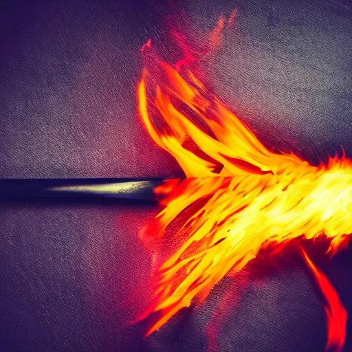 Image similar to sword made of fire, colorful, beautiful, 4k