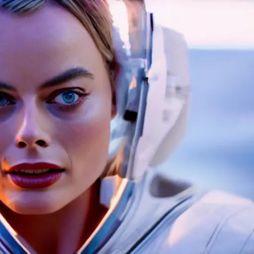 Image similar to margot robbie as an astronaut, sharp, 4k, hd